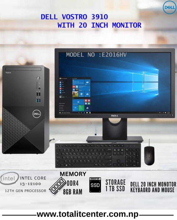 Dell Desktop Vostro 3910 | Intel Core i3 12th Gen | 8GB RAM