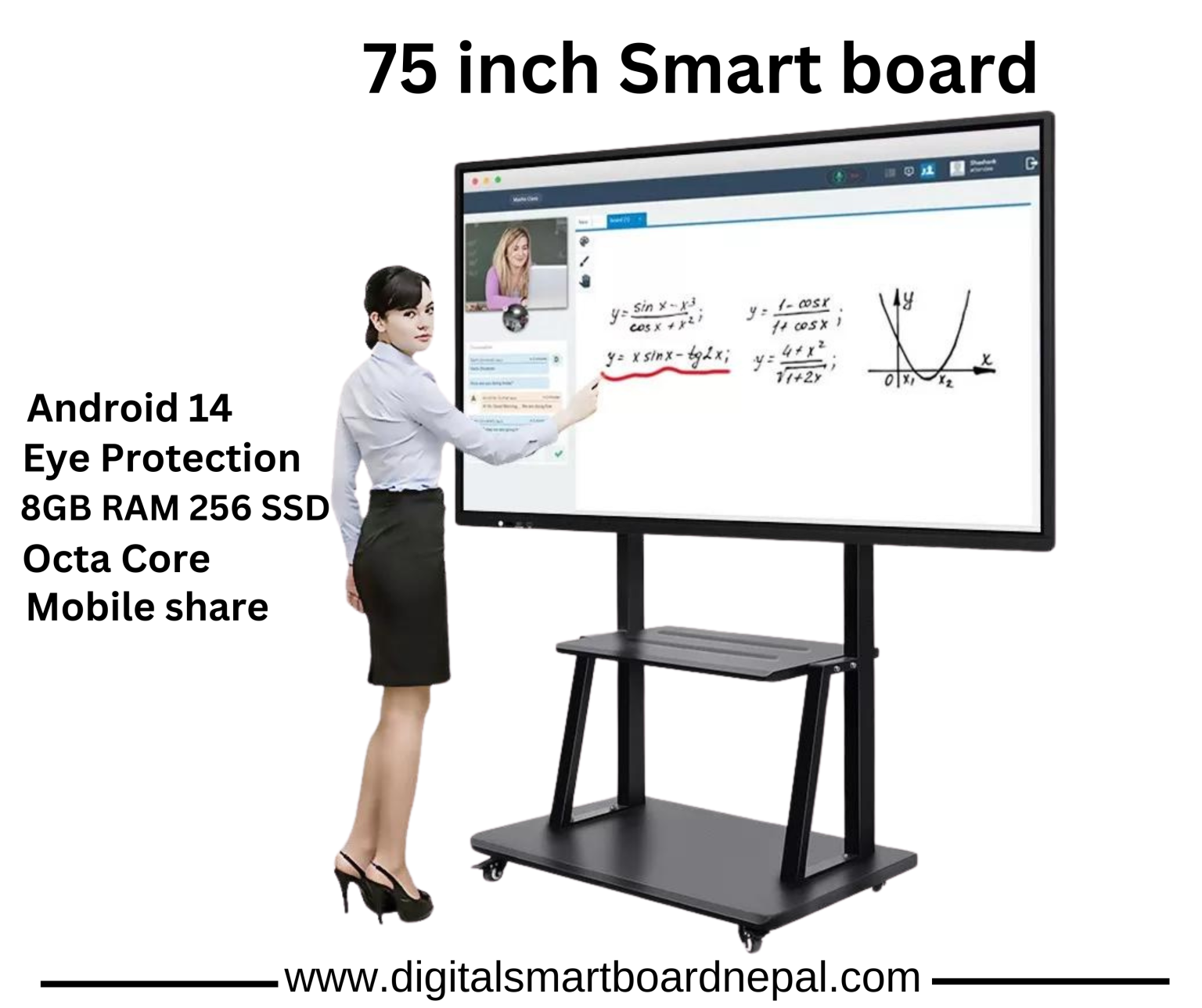 75″ Inch Smart Board in Nepal 3 Years Warranty Android 14 Price in ...