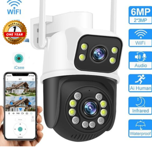 Wireless 6mp dual lens wifi camera FREE 64GB Memory
