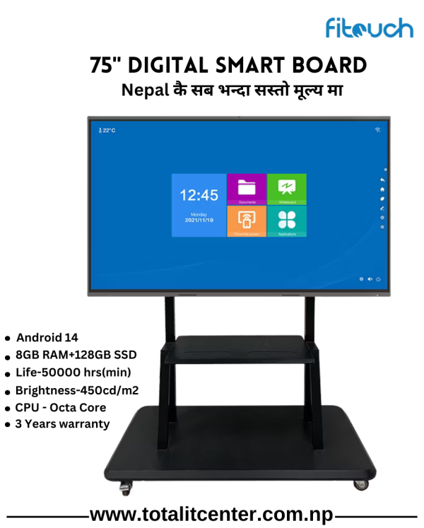 75-inch 4K Digital smartboard for school with 3 years warranty