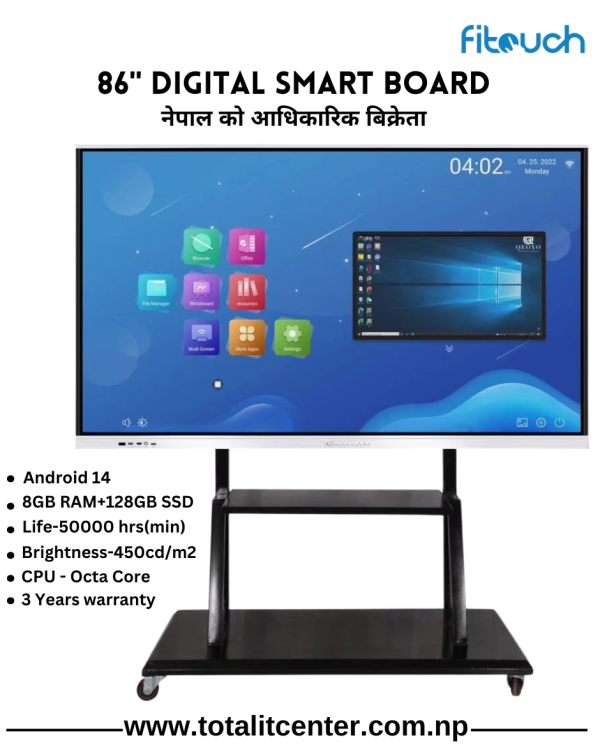 86-inch Fitouch 4k smart interactive board for classrooms