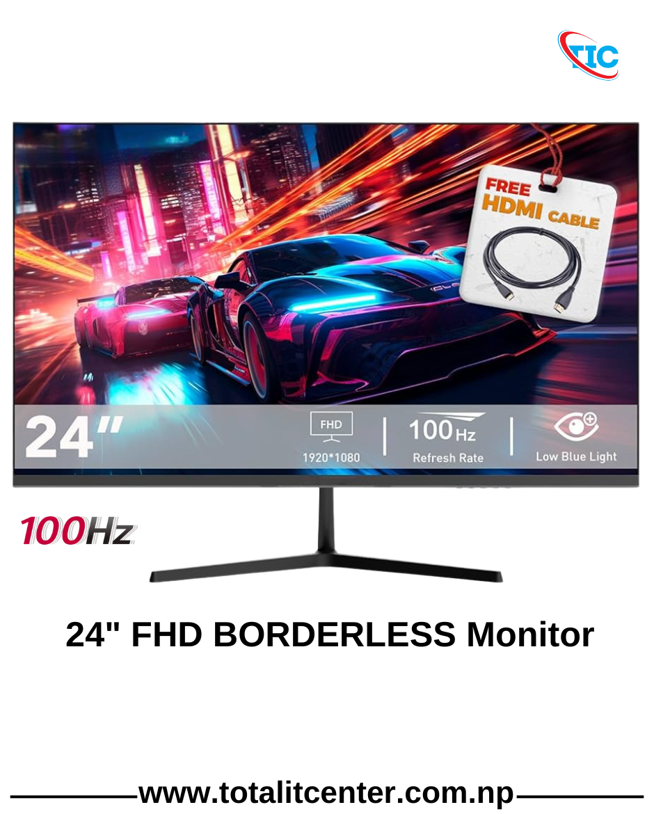 Tic 24" FHD Borderless Monitor-100HZ with 1 years of warranty